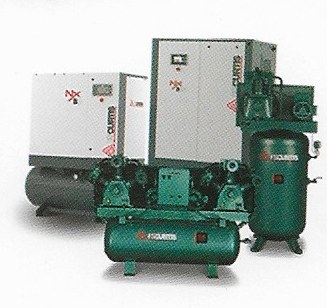 FS-Curtis screw compressor package with receiver and dryer